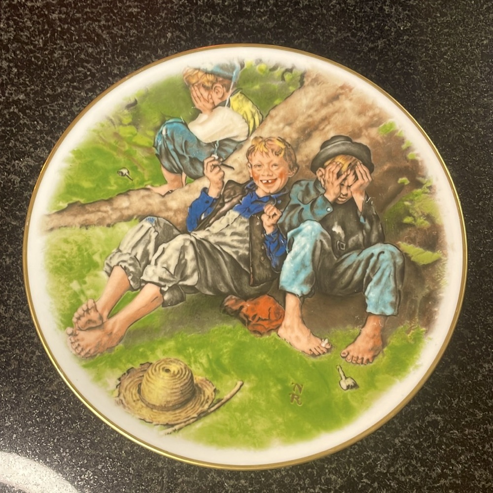 Vintage - Norman Rockwell - “First Smoke” - Collector Plate